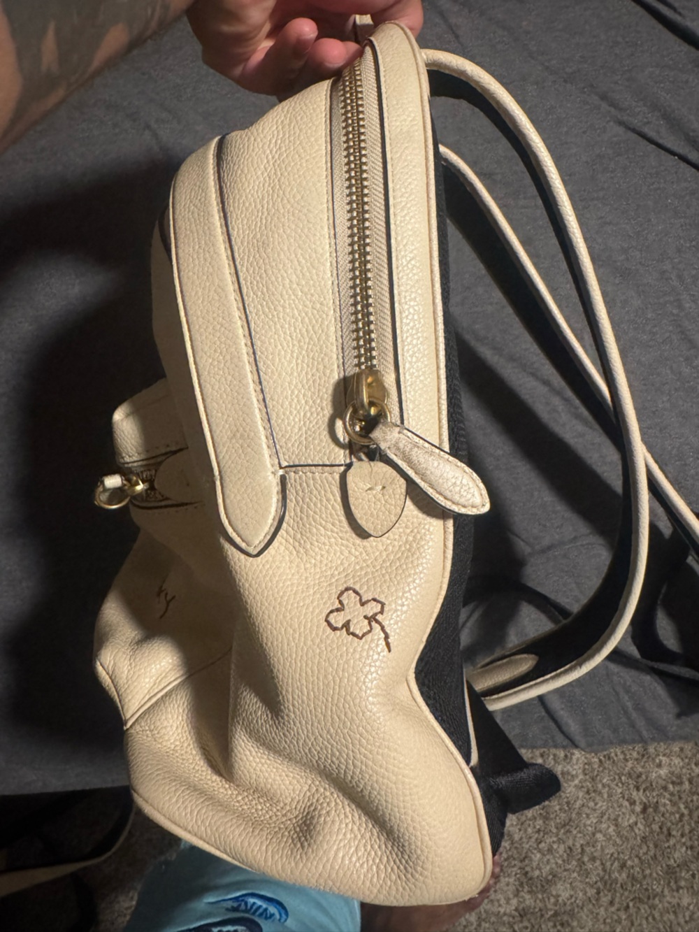 Coach Cream Leather Backpack with Multicolor Handwritten Accents - Picture 4 of 10